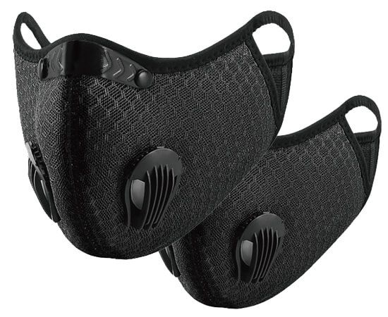 TWO Reusable Face Mask with Breathing Valves